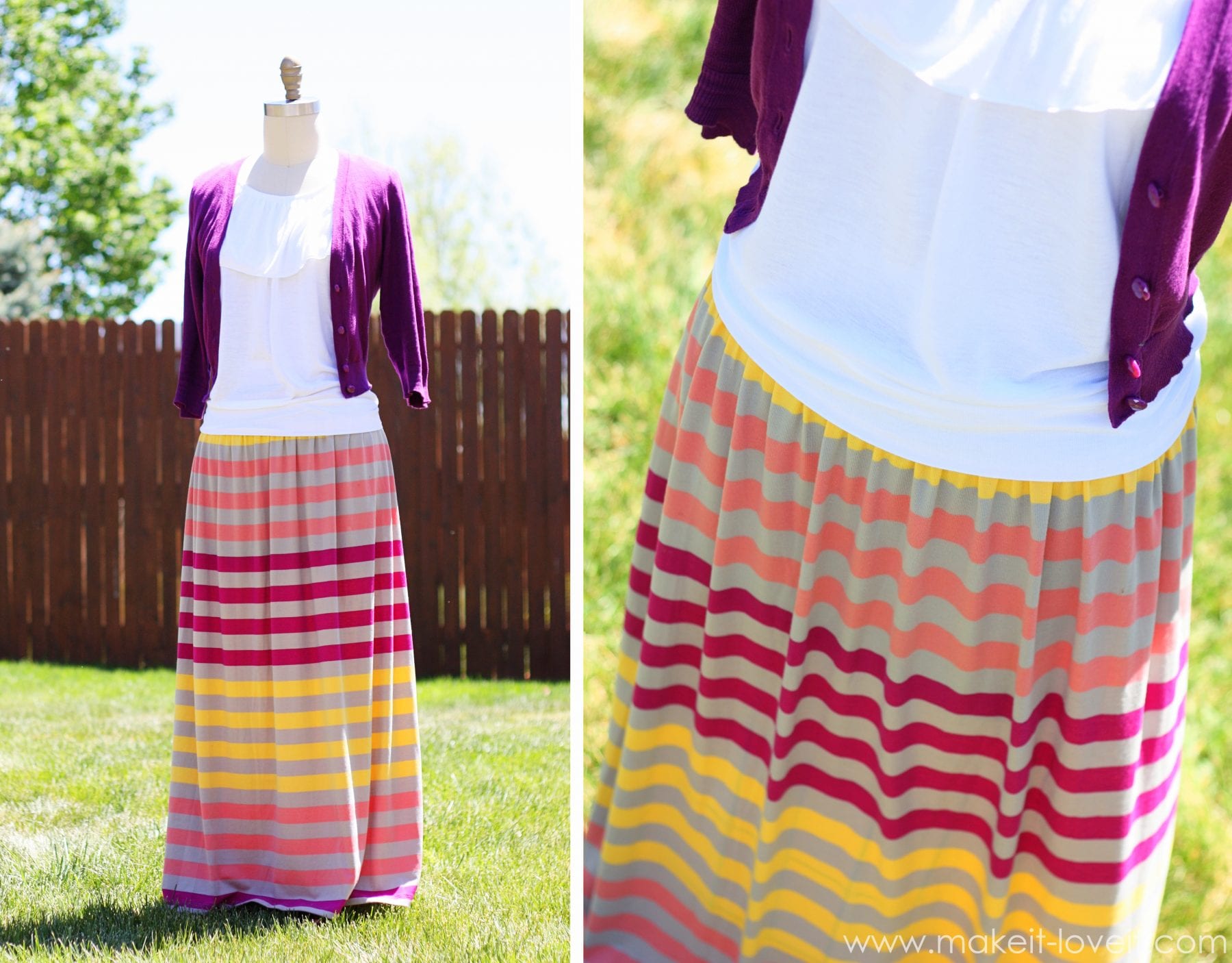 Maxi skirt to outlet dress diy