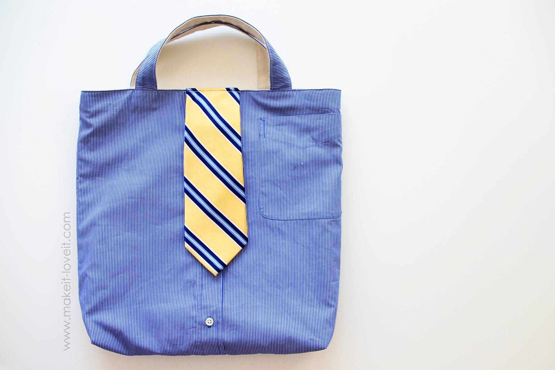 Turn a Men's Shirt/Tie into a Tote (aka: little boy church bag)