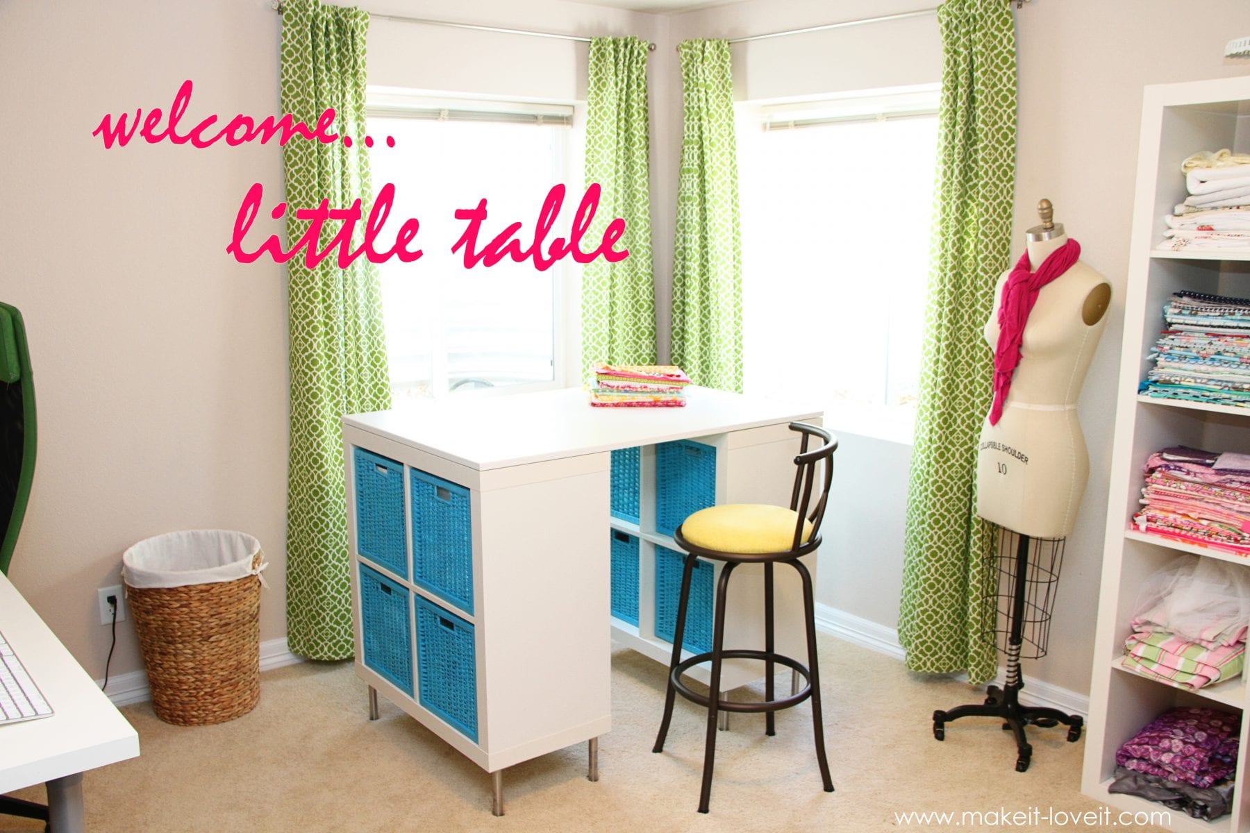 DIY Counter Height Craft Table With Storage 