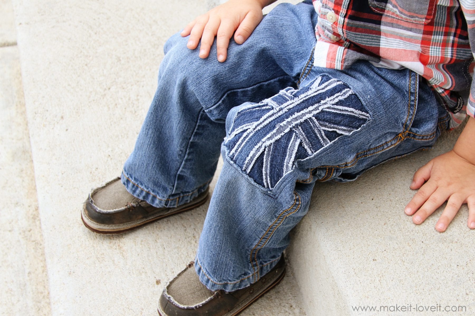 Little Boy Jeans: Refashion (with UK flag)