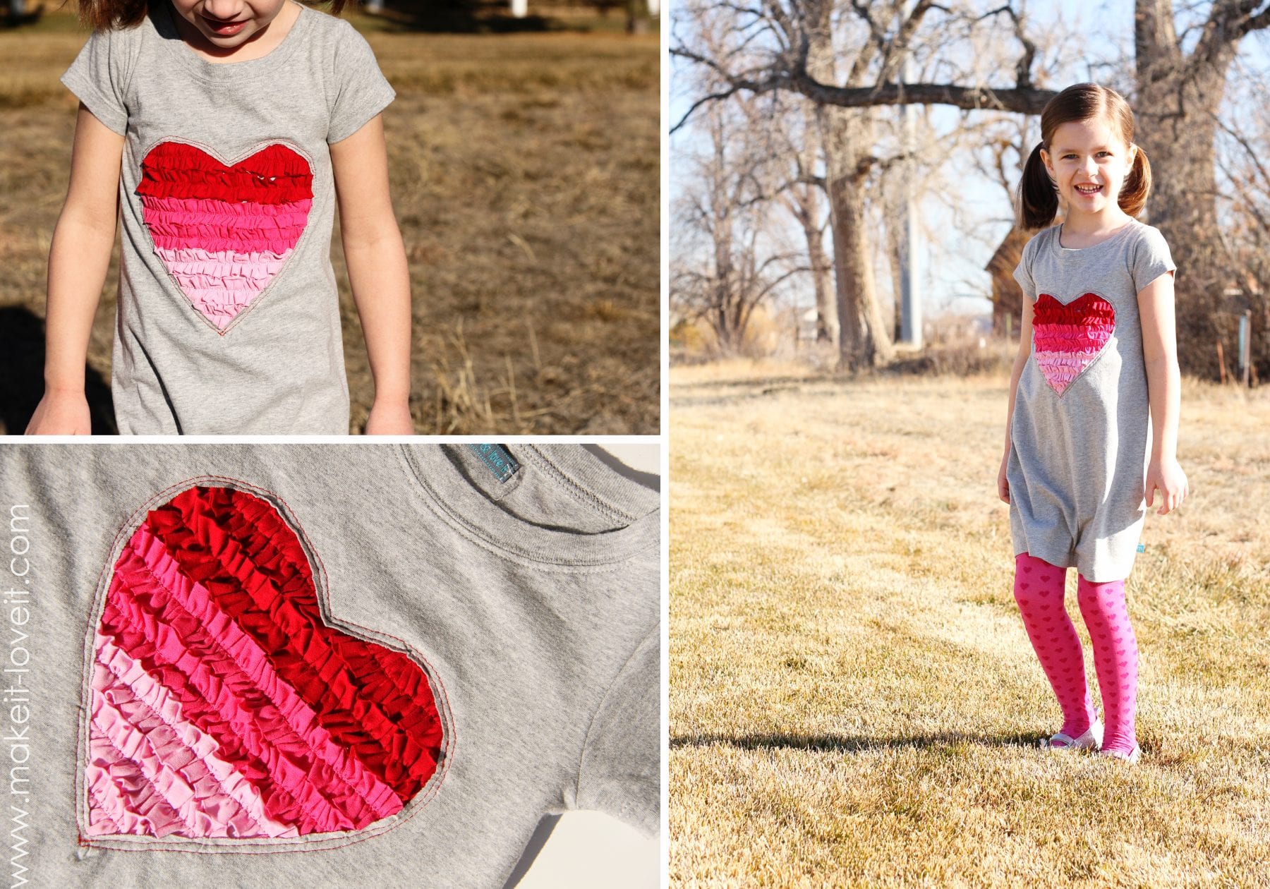 Toddler Valentine's Outfit  Heart Print Tunic, Scarf And Legging