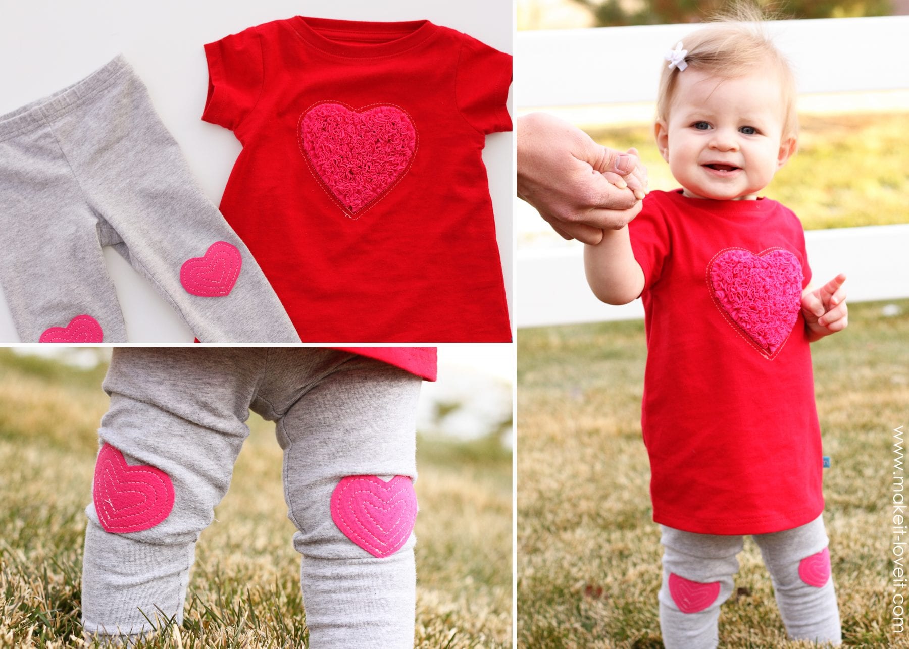 Shaggy Heart Valentine's Dress with Heart Knee-Pad leggings (made from  recycled Tshirts)