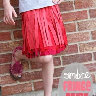 Ombre fringe skirt (made from old tshirts)