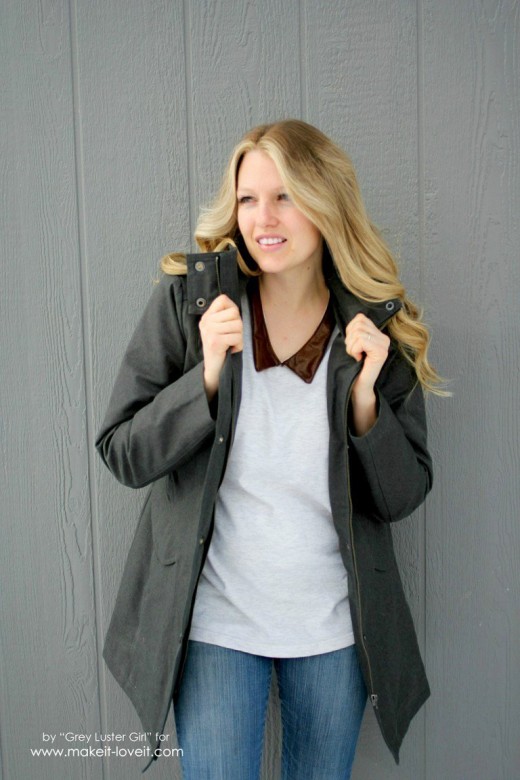 Leather Collar Shirt Refashion...a quick way to update an old shirt