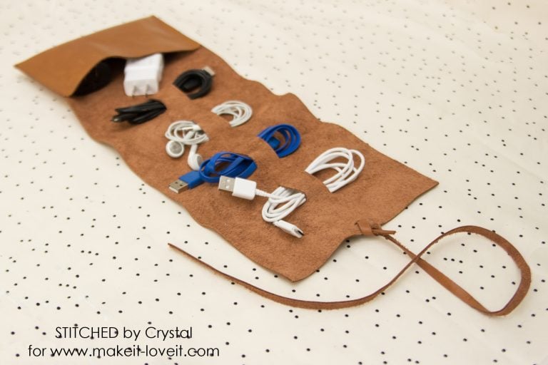 Make a Leather Travel Cord Roll...A Great Gift for Him! | Make It &amp; Love It